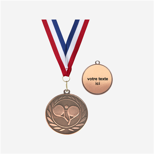 MÉDAILLE PADEL BRONZE 50 MM PERSONNALISÉE
