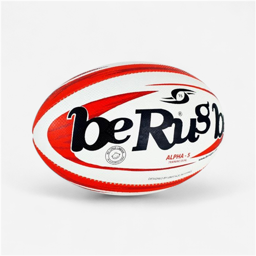 Ballon de rugby Berugbe taille 5 - Alpha Training rouge