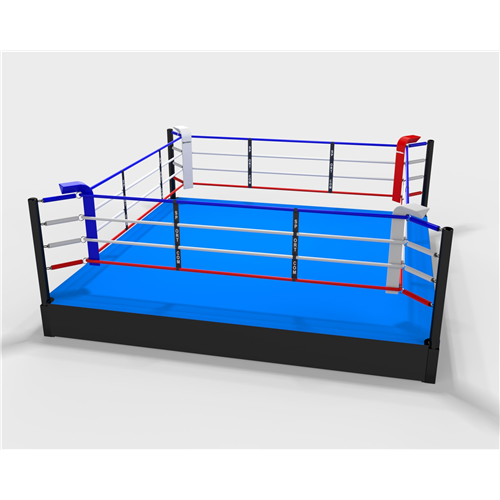 ring de boxe sur podium de 50cm, 5m ext, 4m int