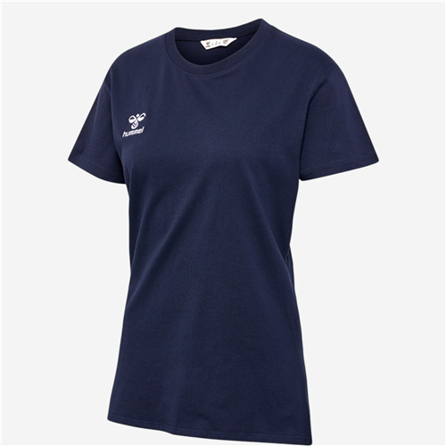 Maillot manches courtes Hummel Femme - Coton Bleu marine