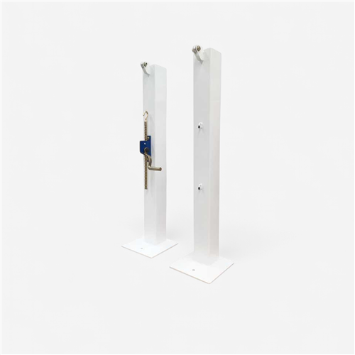 paire de poteaux de tennis carrés 80x80mm acier sur platine