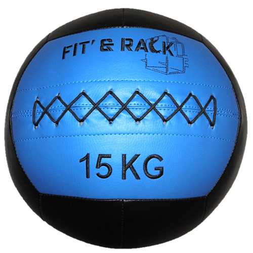 Wall Ball Compétition 15 kg fitness - Fit&#039;&amp;Rack noir bleu