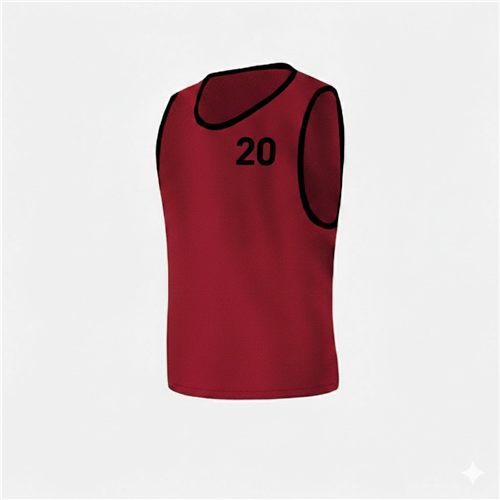 CHASUBLES NUMÉROTÉES ADULTE 16 À20 ROUGE