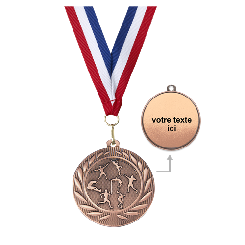 MÉDAILLE ATHLÉTISME BRONZE 50 MM PERSONNALISÉE
