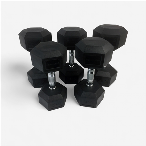 Kit haltères musculation Tunturi - Set d&#039;haltères hexagonales 12 à 20 kg		