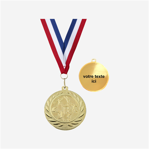 MÉDAILLE ATHLÉTISME OR 50 MM PERSONNALISÉE