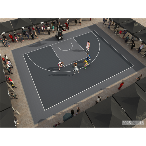 Terrain de Basket 3x3 - Dalles Actives Enlio SES Classic 