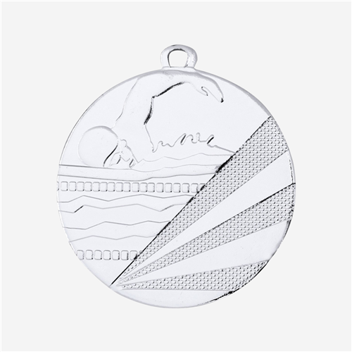 Médaille frappée 50 mm - Natation Argent 