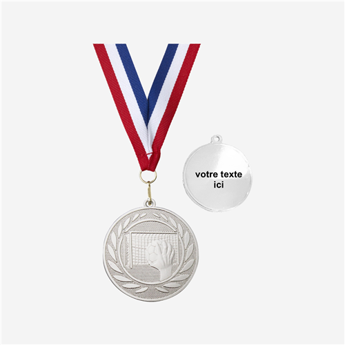MÉDAILLE HANDBALL ARGENT 50 MM PERSONNALISÉE