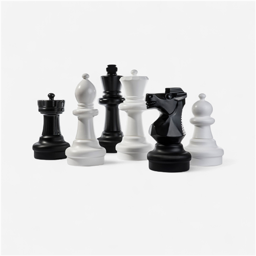 Pion d&#039;échec géant Recrea France PVC - 32 pièces (16 blanches, 16 noires)