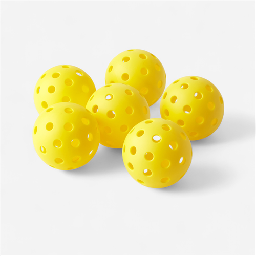 Lot de 6 balles de Pickleball extérieures - Jaune