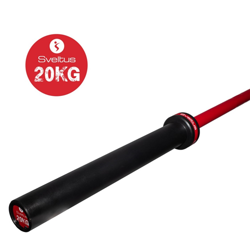 Barre Olympique Homme 220 cm musculation - Sveltus rouge