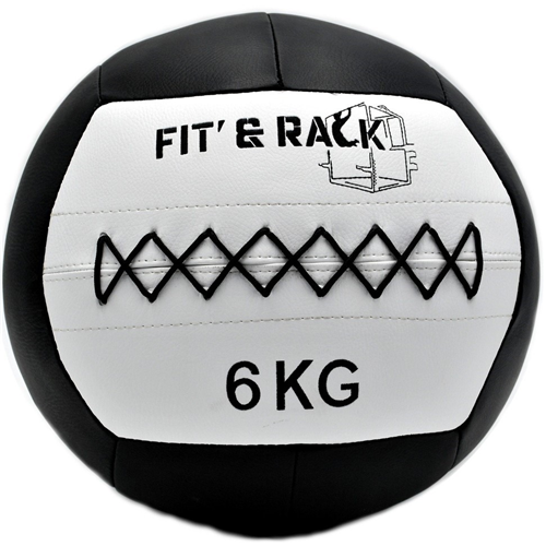 Wall Ball Compétition 6 kg fitness - Fit&#039;&amp;Rack noir blanc