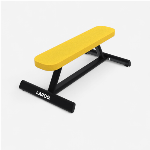 Banc de musculation Laroq - Banc plat jaune 