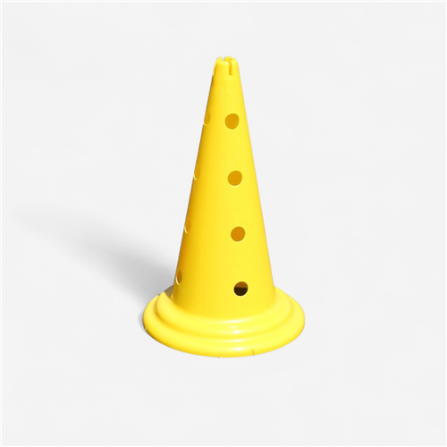 Cône fendu 16 trous 50 cm - Jaune