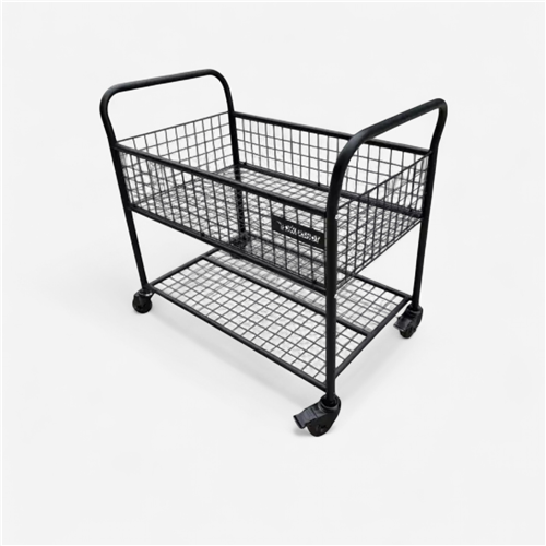 Chariot de rangement mobile - noir et jaune