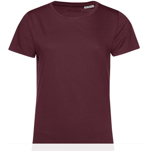T-SHIRT COTON ORGANIC FEMME BORDEAUX