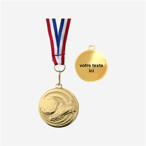 MÉDAILLE FOOTBALL OR 32 MM PERSONNALISÉE