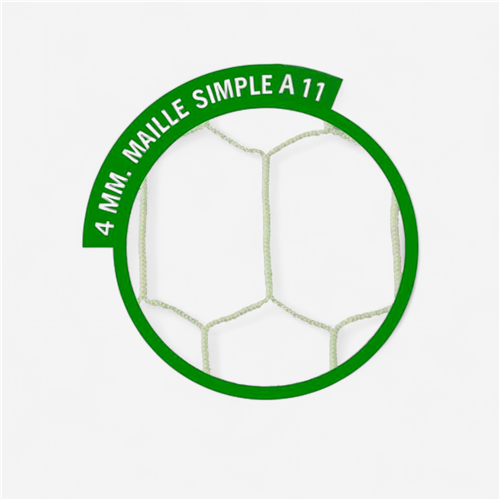 Paire de filets de football Sportifrance -but à 11 Sans noeud Maille Simple Ø4mm