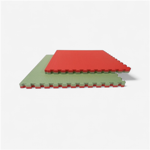Lot de 10 tapis puzzles 100x100x5 cm combat Sportcom - vert/rouge 