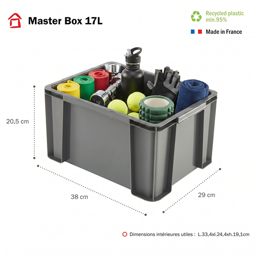 BAC DE RANGEMENT MASTERBOX - 17L