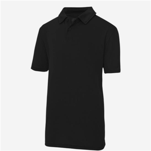 Polo manches courtes enfant Just Cool- Respirant Noir 