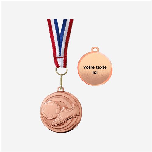 MÉDAILLE FOOTBALL BRONZE 32 MM PERSONNALISÉE