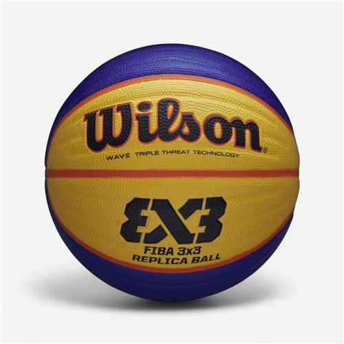 Ballon de basket taille 6 Wilson - 3X3 Replica Bleu / Jaune.