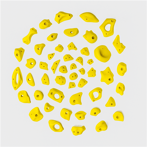 51 Prises escalade - PACK SNOW jaune (avec visserie)