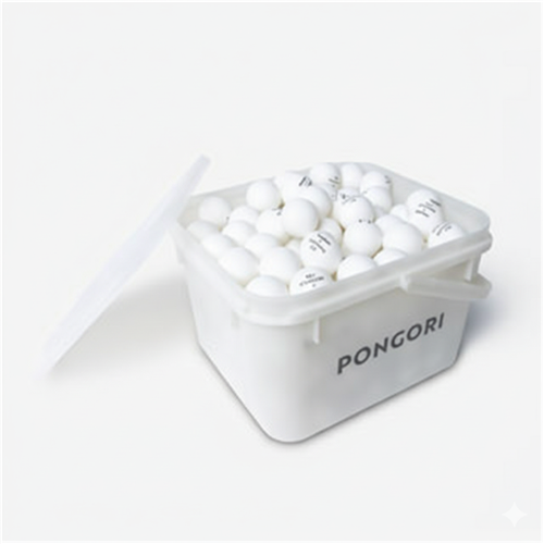 Balle de tennis de table Pongori - seau 144 balles 830* 40+ blanche