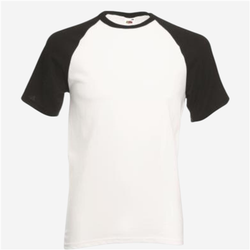 Tee-shirt MC mixte Fruit Of The Loom - Blanc/Noir 