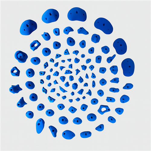 100 Prises Escalade - PACK COLLECTIVITE 100 bleu (avec visserie)