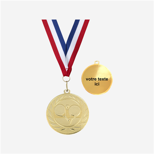 MÉDAILLE PADEL OR 50 MM PERSONNALISÉE