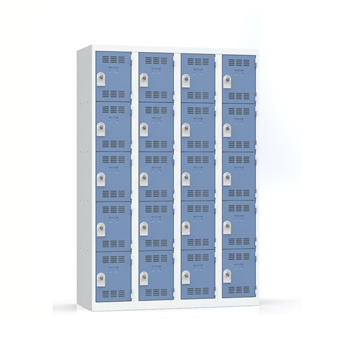 VESTIAIRE MULTICASES 5 CASES 4 COLONNES INSTALLATION INCLUSE
