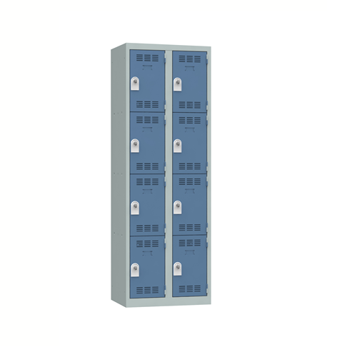 VESTIAIRE MULTICASES 4 CASES 2 COLONNES INSTALLATION INCLUSE