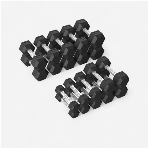 Set haltères musculation caoutchouc 1-10 kg Tunturi 