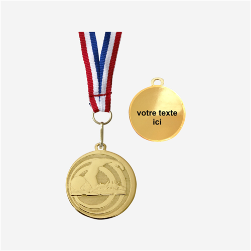 MÉDAILLE NATATION OR 32 MM PERSONNALISÉE