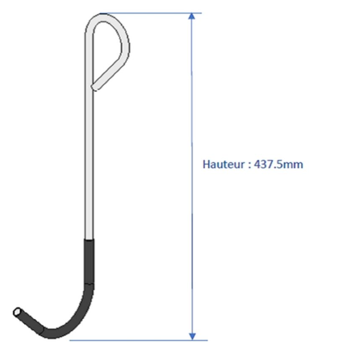 Grand crochet de rechange pour support mural 5 vélos - MOTTEZ