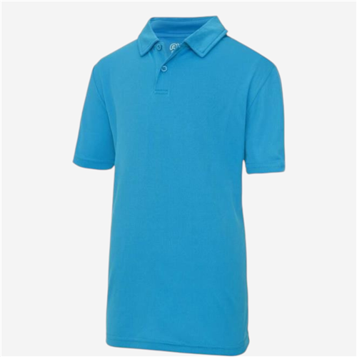 Polo manches courtes enfant Just Cool- Respirant Bleu Saphir 