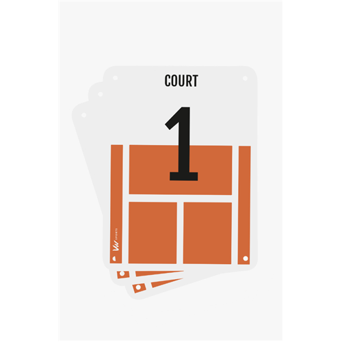 Numéro de court de tennis en PVC - Signalétique club (unité)