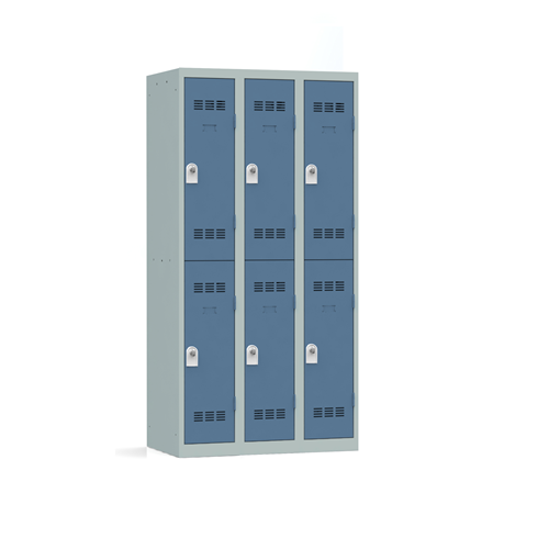 VESTIAIRE MULTICASES 2 CASES 3 COLONNES INSTALLATION INCLUSE