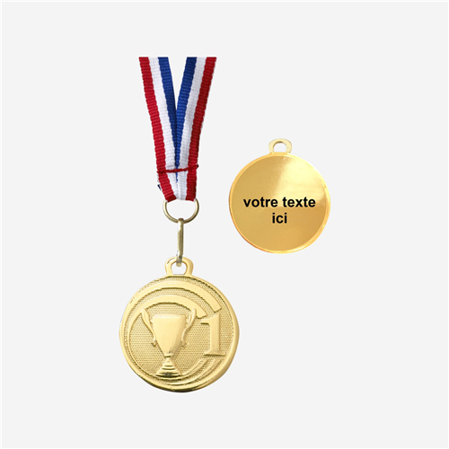 MÉDAILLE TROPHÉE OR 32 MM PERSONNALISÉE
