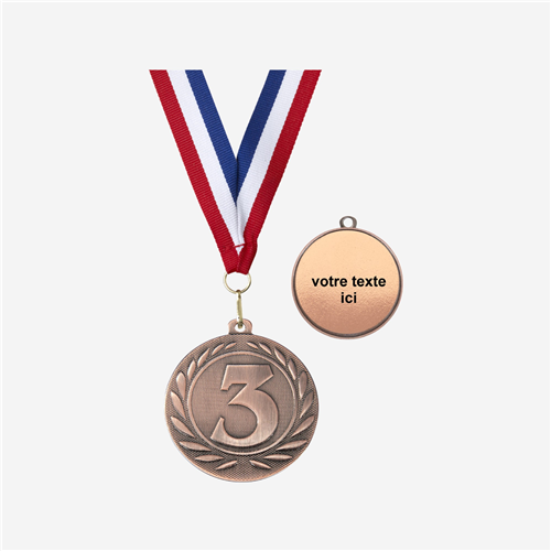 MÉDAILLE NUMÉRO BRONZE 50 MM PERSONNALISÉE