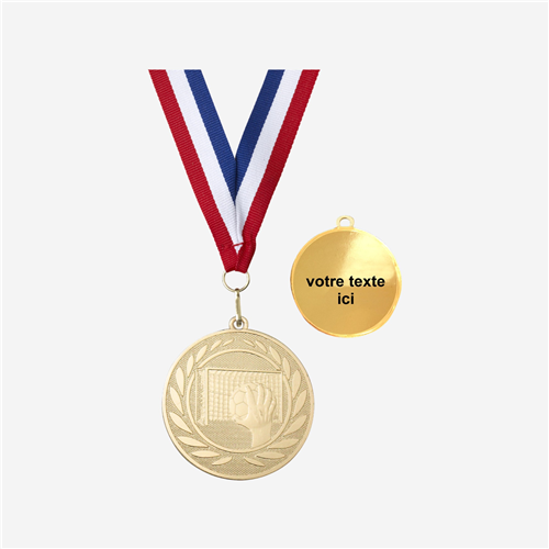 MÉDAILLE HANDBALL OR 50 MM PERSONNALISÉE