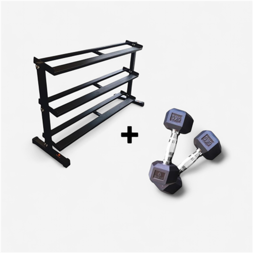 Packs Haltères Hexagonales 1 à 30 kg + Rack De Rangement Sveltus