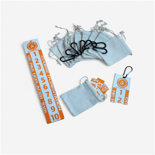 Ensemble Tickets, Mousquetons, Sachets pour Course d'Orientation