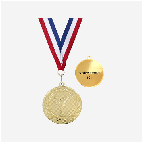 MÉDAILLE KARATÉ OR 50 MM PERSONNALISÉE
