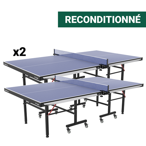 reconditionnée - Lot de 2 table tennis de table intérieur TTT500 agrées ITTF montées