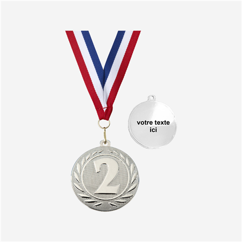 MÉDAILLE NUMÉRO ARGENT 50 MM PERSONNALISÉE