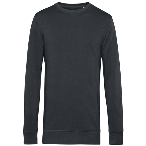 SWEAT COL ROND ORGANIC HOMME GRIS FONCE